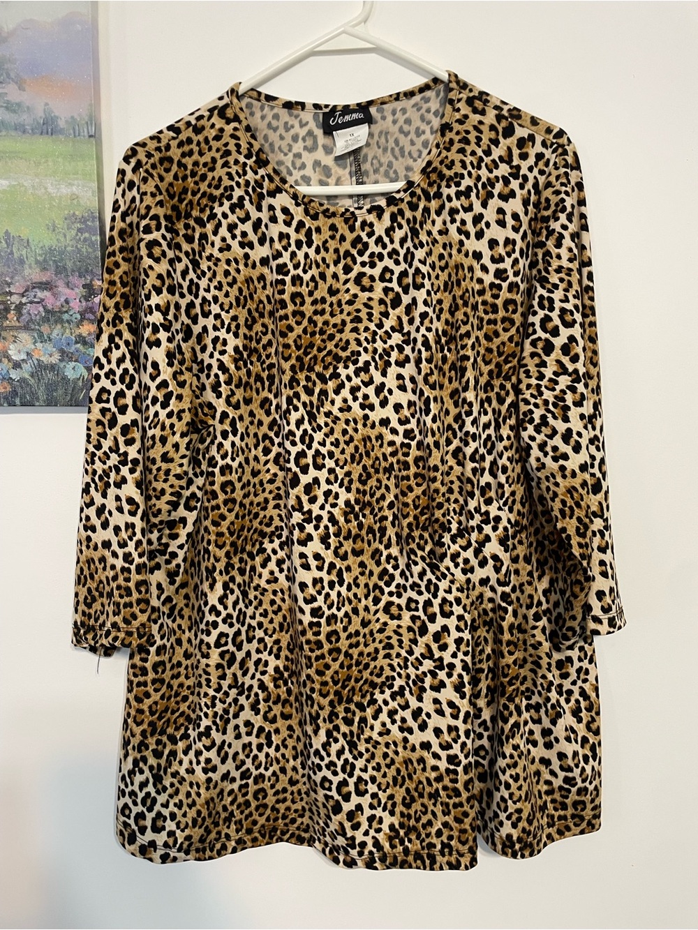 Jemma Leopard Print Long Sleeve Dress - Brown, Black